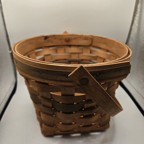 LONGABERGER 1988 Christmas Collection Poinsettia Basket w Handle Green Vintage - Picture 4 of 7